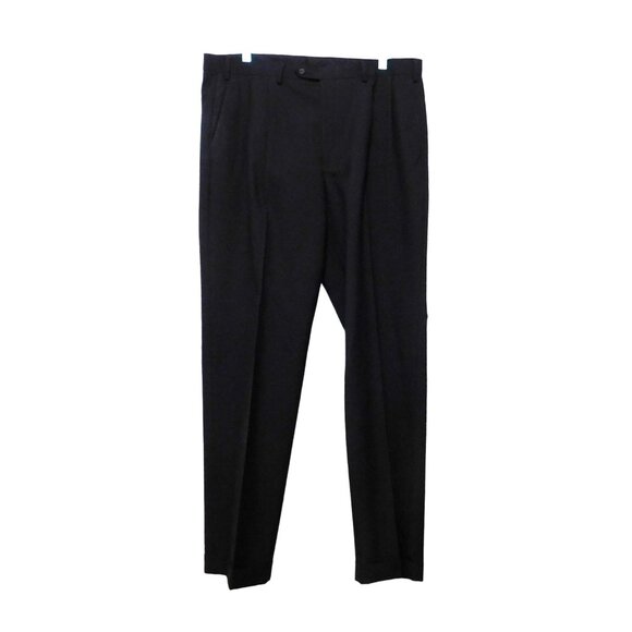 Ralph Lauren Slacks Mens Size 36x32 Black Pleated Cuffed Business Dress Pant - Picture 2 of 7